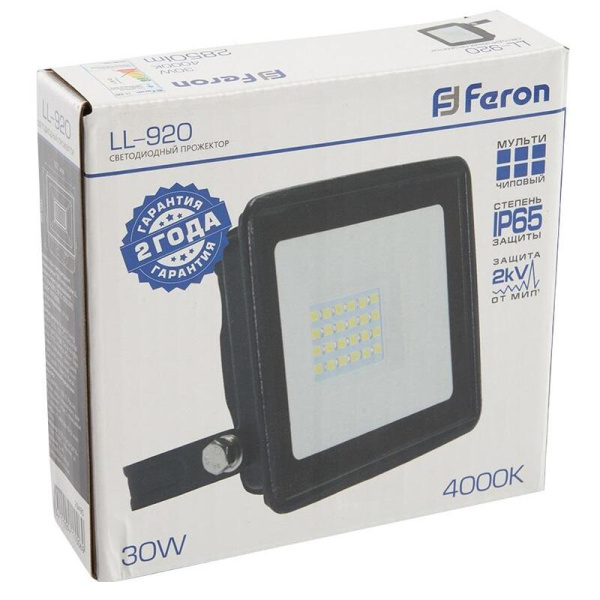 Прожектор светодиодный  Feron 30 Вт 4000 K 2400 лм IP65 (29495)