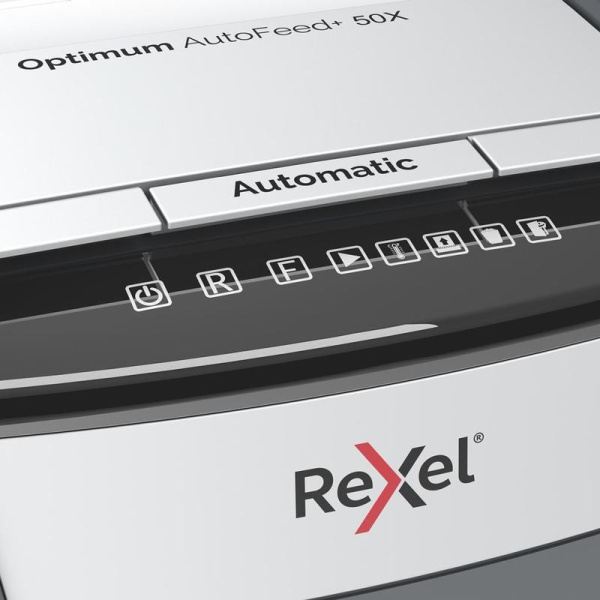 Уничтожитель документов Rexel Optimum AutoFeed+ 50X 4-й уровень  секретности объем корзины 20 л