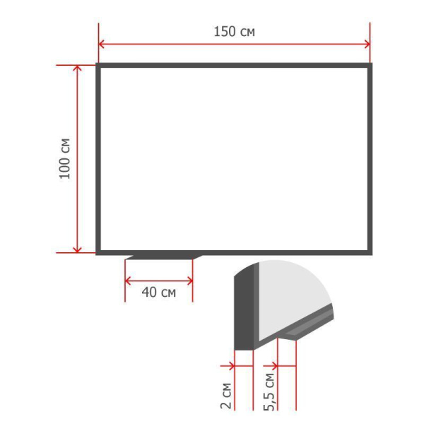 Доска магнитно-маркерная 1-элементная BoardSYS 100x150 см эмалевое покрытие алюминиевая рама