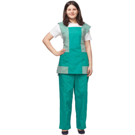 Костюм для горничных и уборщиц у08-СБР зеленый (размер 48-50, рост 158-164)