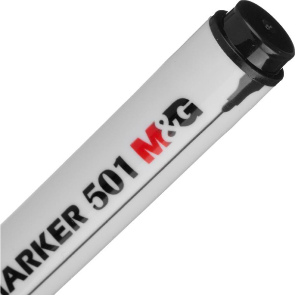 Маркер для белых досок M&G черный (толщина линии 0.7-2.3 мм)  круглый наконечник