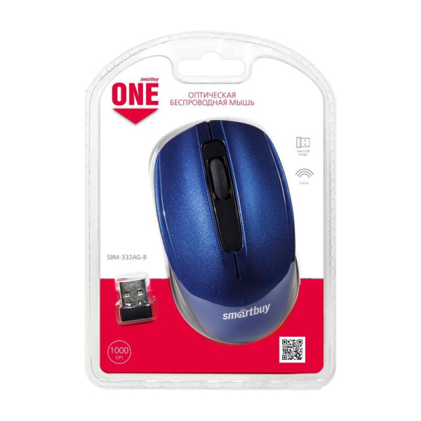 Мышь беспроводная Smartbuy One 332 синяя (SBM-332AG-B)