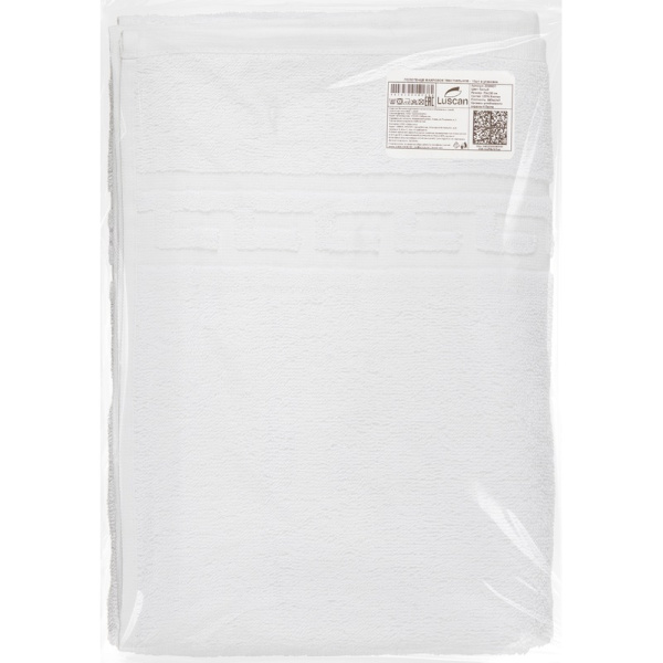 Полотенце махровое Luscan 70х130 см 380 г/кв.м белое 10 штук в упаковке