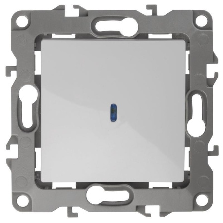 Выключатель Эра 12 одноклавишный белый с подсветкой (12-1102-01)