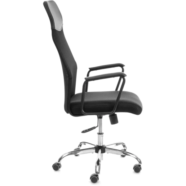 Кресло для руководителя Комус мебель Easy Chair 619 чёрное   (сетка/экокожа, хромированный)
