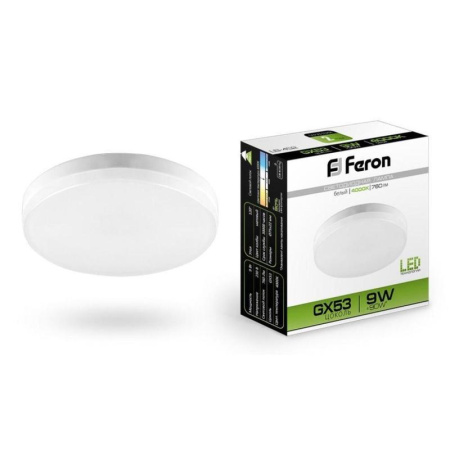 Лампа светодиодная Feron 9 Вт GX53 таблетка 4000 К нейтральный белый свет