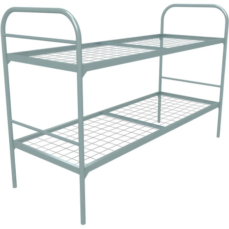 Кровать двухъярусная Эконом металлическая улучшенная (серый,  809х1350х1966 мм)