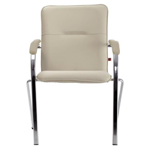 Конференц-кресло Samba Chrome светло-бежевое (искусственная кожа, металл хромированный)