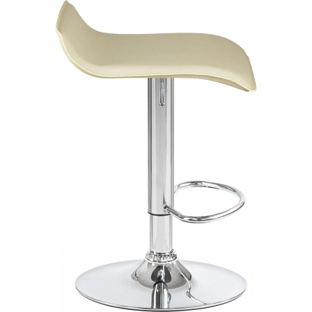 Стул барный Dobrin Tommy кремовый/хромированный (искусственная  кожа/металл)