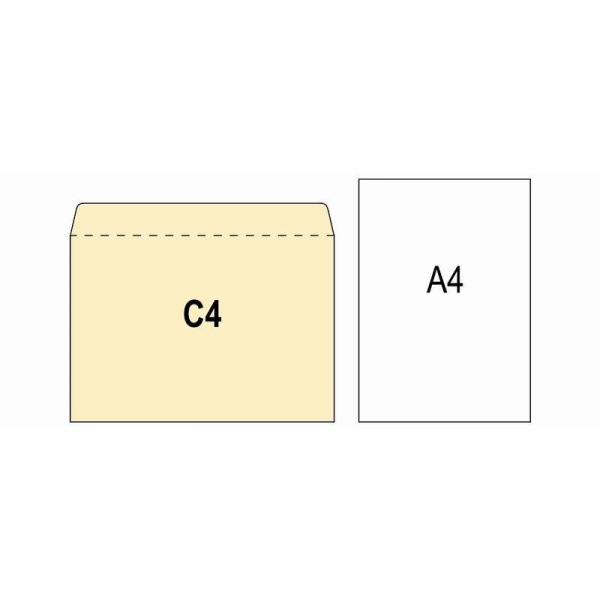 Конверт почтовый OfficePost C4 (229x324 мм) белый с клеем (50 штук в упаковке)