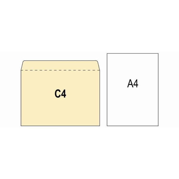 Конверт почтовый BusinessPost C4 (229x324 мм) белый удаляемая лента левое верхнее окно (50 штук в упаковке)