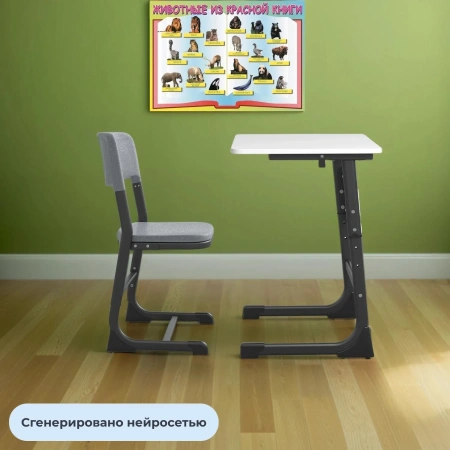 Стул ученический Комус Мебель серый /антрацит регулируемый рост 5-7