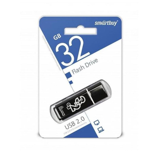 Флеш-память USB 2.0 32 Гб SmartBuy Glossy series (SB32GBGS-K)