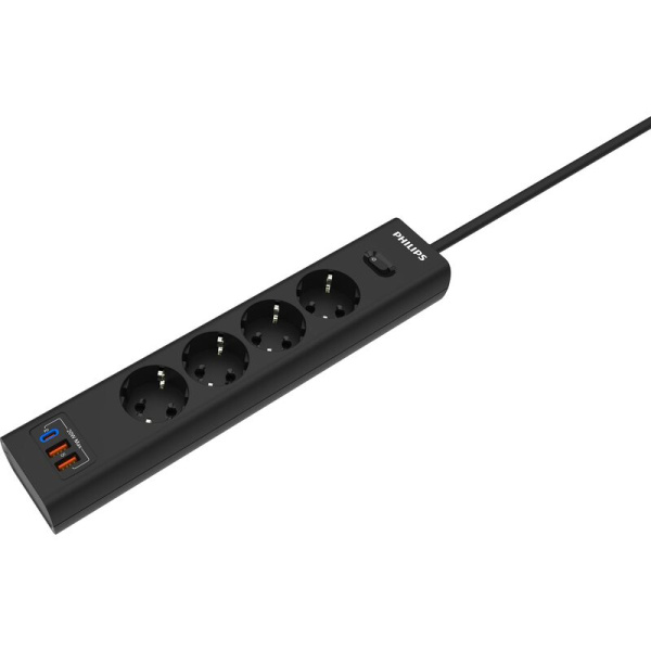 Сетевой фильтр Philips CHP4346BA/51 на 4 розетки 2 метра + 2 USB