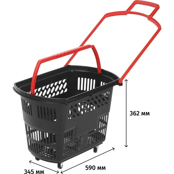 Корзина-тележка Комус Мебель B35C.ECO.BL.RD пластик чёрный/красный