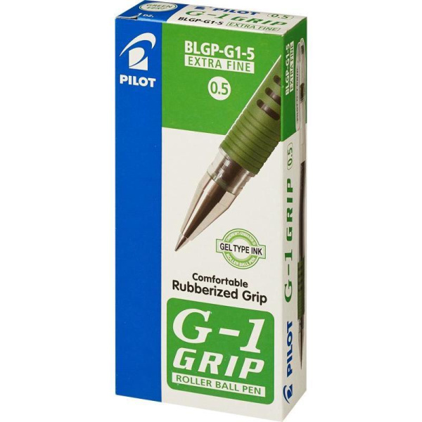 Ручка гелевая Pilot BLGP-G1-5 зеленая (толщина линии 0,3 мм)