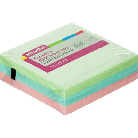 Стикеры Attache 76х76 мм пастельные 3 цвета (1 блок, 300 листов)