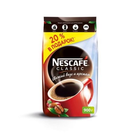 Кофе растворимый Nescafe Classic 900 г (пакет)