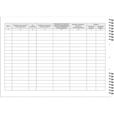 Журнал проведения вводного инструктажа Полином на гребне (50 листов)