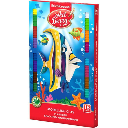 Пластилин на растительной основе ArtBerry 18 цветов со стеком 324 г