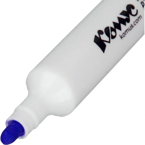 Маркер для белых досок Комус синий (толщина линии 1-3 мм) круглый  наконечник