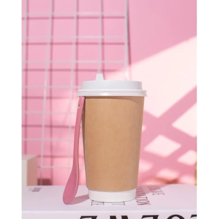 Стакан одноразовый бумажный 400 мл коричневый 25 штук в упаковке Комус Стандарт