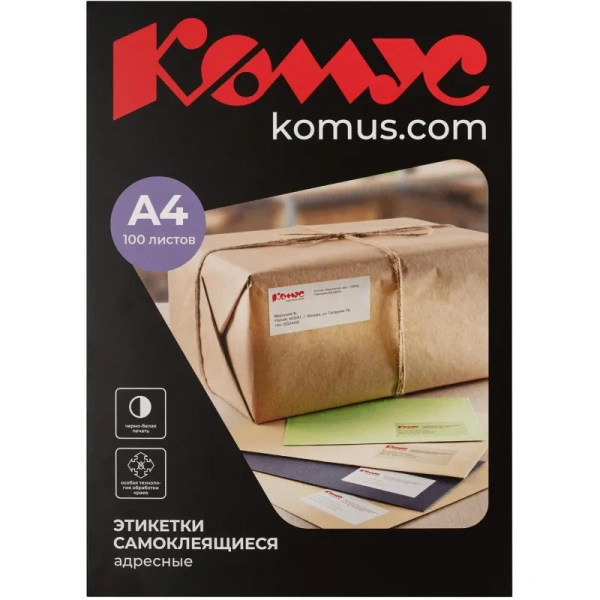 Этикетки самоклеящиеся ProMega Label адресные белые 99.1x57 мм (10 штук на листе А4, 100 листов в упаковке)