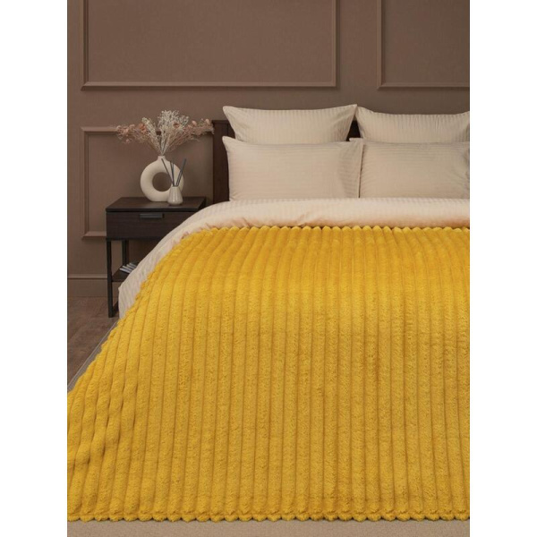 Плед Texrepublic Velvet фланель 200x200 см желтый