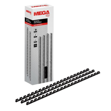 Пружины для переплета пластиковые ProMega Office 8мм черные 100шт/уп.