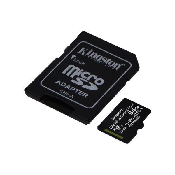 Карта памяти 64 Гб microSDXC Kingston Canvas Select Plus UHS-I U1 10 A1 (SDCS2/64Gb)