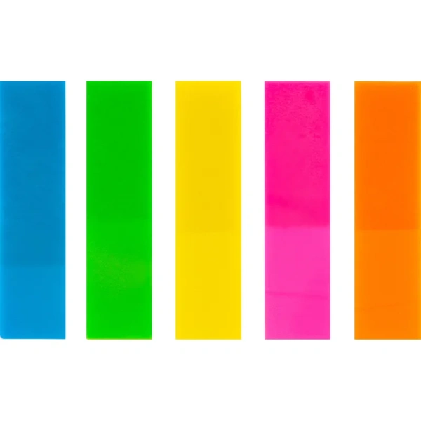 Клейкие закладки Выбор есть пластиковые 5 неоновых цветов по 25 листов 12х45 мм