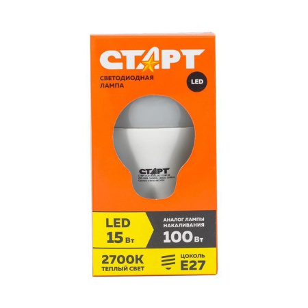 Лампа светодиодная Старт ECO 15 Вт E27 грушевидная 3000K теплый белый  свет