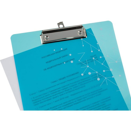 Папка-планшет с зажимом Deli А4 пластиковая синяя