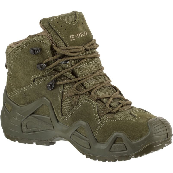 Ботинки треккинговые E-pro ПУ-резина из натуральной кожи оливковые  (размер 41)