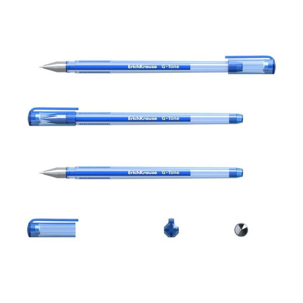 Ручка гелевая неавтоматическая ErichKrause G-Tone синяя (толщина линии  0.4 мм)