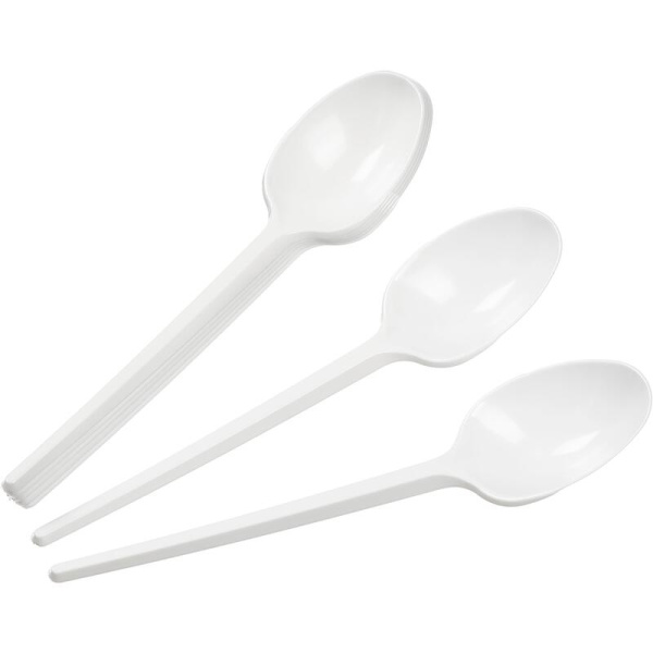 Ложка одноразовая столовая пластиковая белая 165 мм 2800  штук в  упаковке