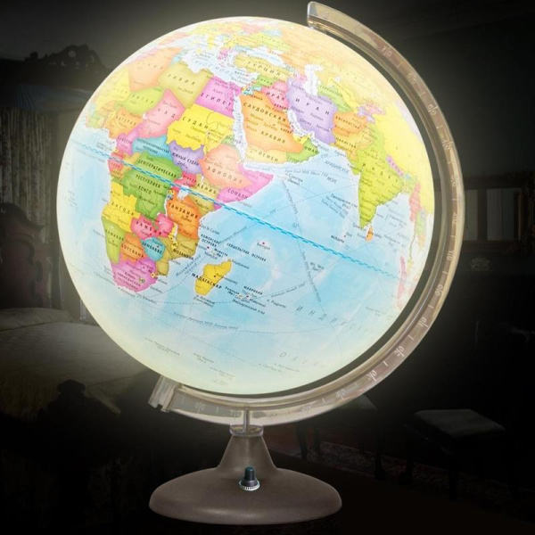 Глобус политический с подсветкой от батареек Глобусный мир 320 мм