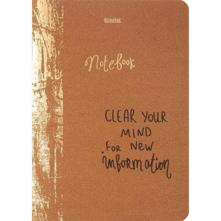 Бизнес-тетрадь Kroyter Офис А5 40 листов коричневая в линейку на скрепке (145х206 мм, 00126)