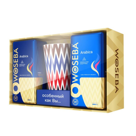 Кофе молотый Woseba Arabica 250 г (2 штуки) + кружка (промоупаковка)