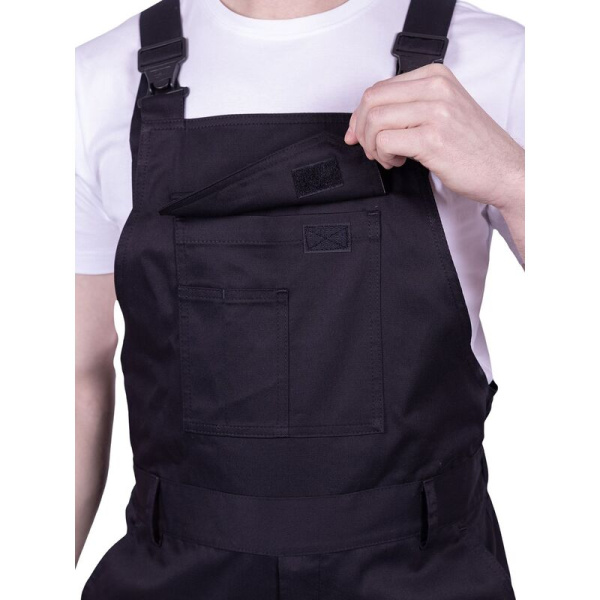 Полукомбинезон рабочий летний мужской Стронг с СОП чёрный (размер  96-100, рост 182-188)