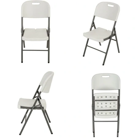 Стул складной 53 белый (пластик, сталь)