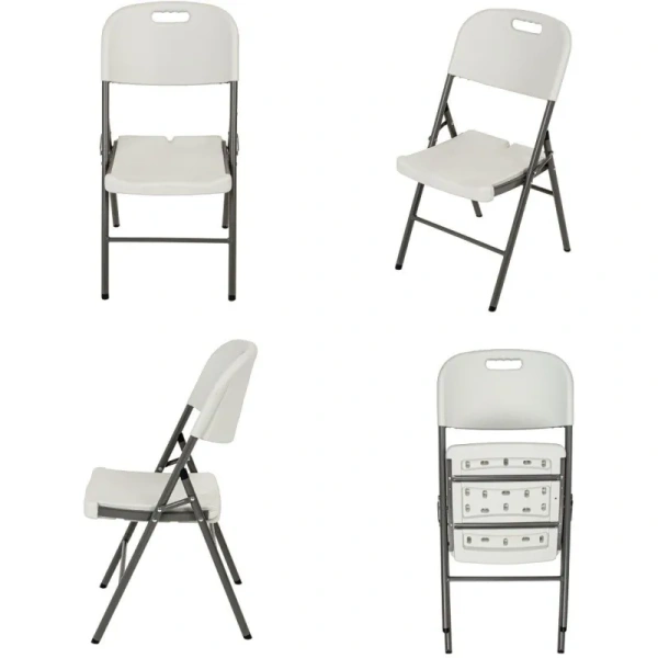 Стул складной 53 белый (пластик, сталь)