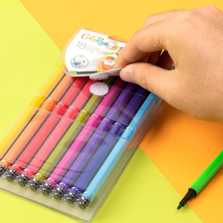 Фломастеры Deli EC157-12 12 цветов смываемые с вентилируемыми колпачками