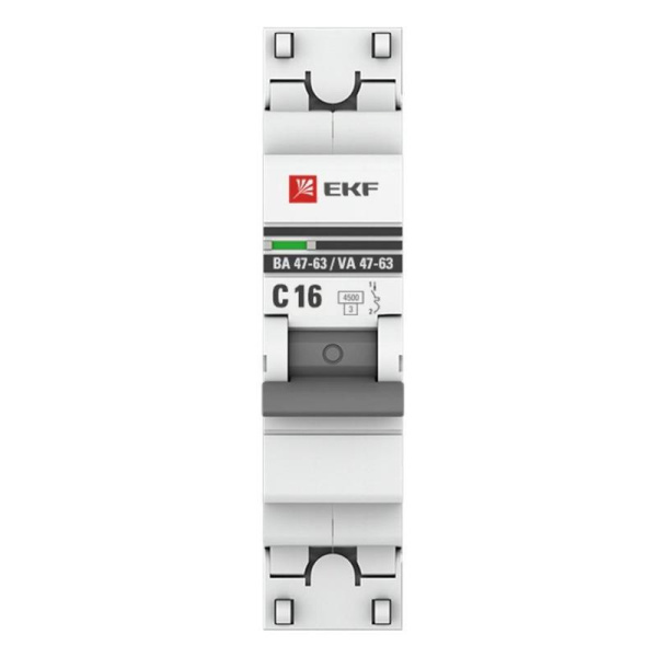 Выключатель автоматический EKF 1П 16А С 4500А (mcb4763-1-16C-pro)