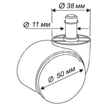 Набор колес для кресла универсальный (пластик, 5 штук в упаковке)