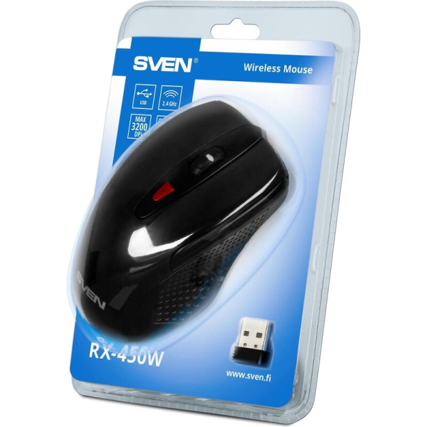 Мышь беспроводная Sven RX-450W черная (SV-021825)