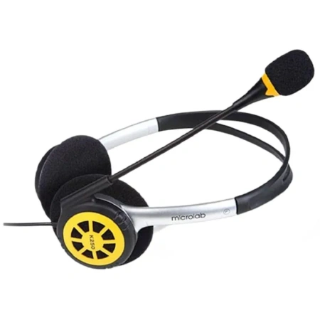 Гарнитура проводная Microlab K250 серая/желтая (80003138)