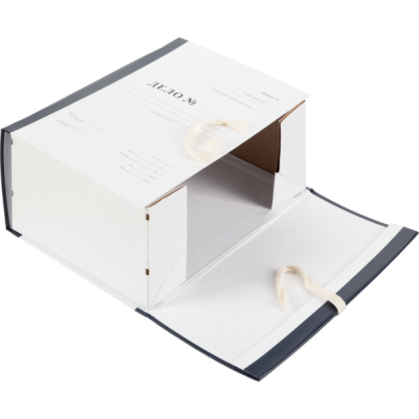 Короб архивный из переплетного картона Attache Дело Форма 21 320х150х220  мм на завязках синий до 1500 листов