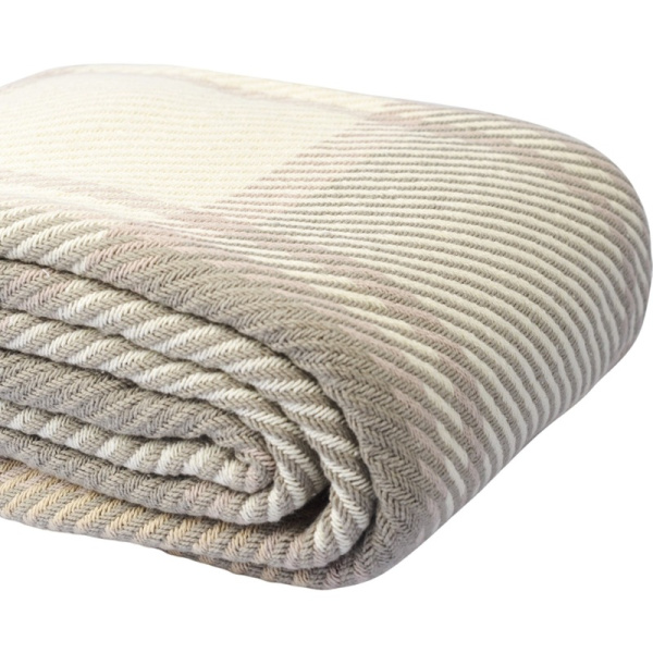 Покрывало Tkano Essential Warm traditions хлопок 230х250 см  бежевое/серое