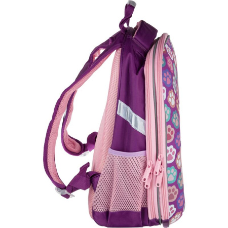 Ранец №1 School Easy Лапки анатомический фиолетовый с двумя отделениями